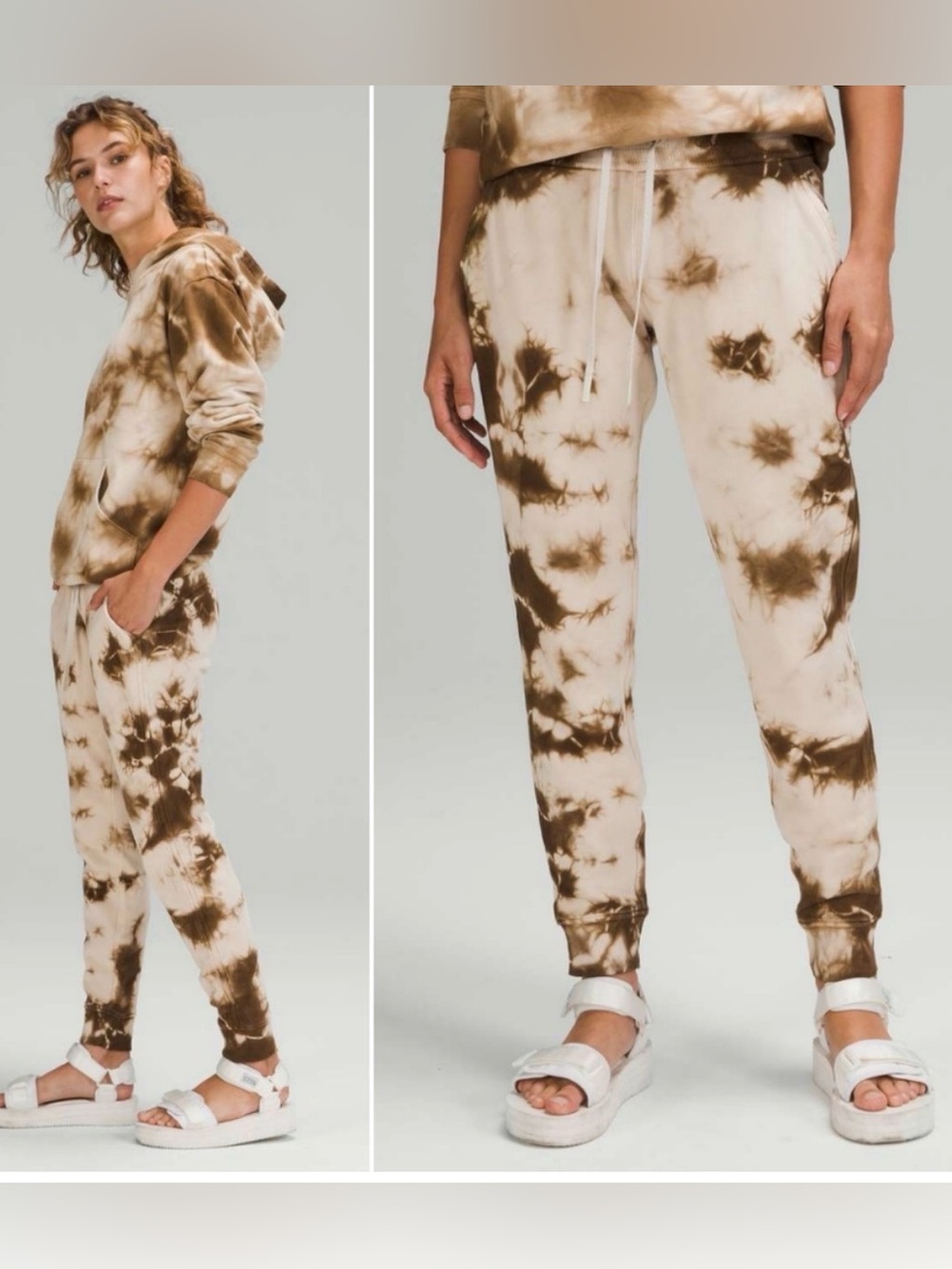Lululemon Warm Down Joggers in Earth Dye Sand